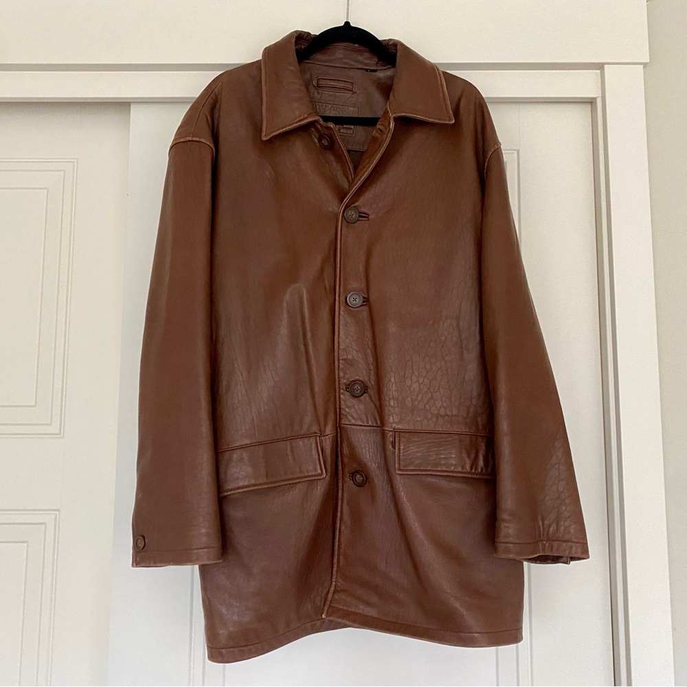 Vintage Roundtree and Yorke oversized lambskin leather jacket
